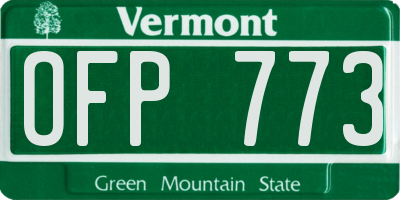 VT license plate OFP773