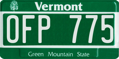 VT license plate OFP775