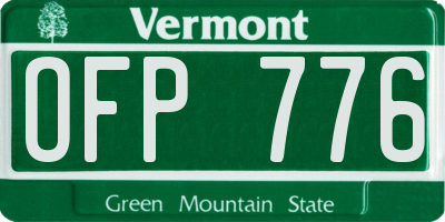 VT license plate OFP776