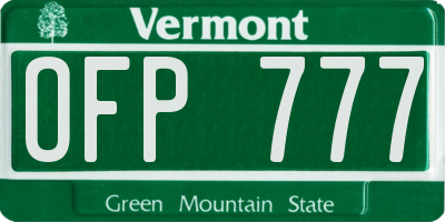 VT license plate OFP777