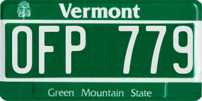 VT license plate OFP779