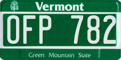 VT license plate OFP782