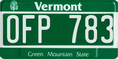 VT license plate OFP783