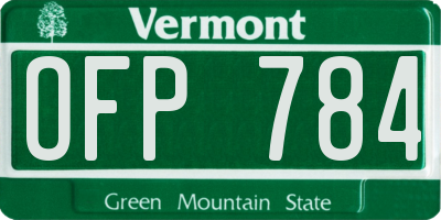 VT license plate OFP784