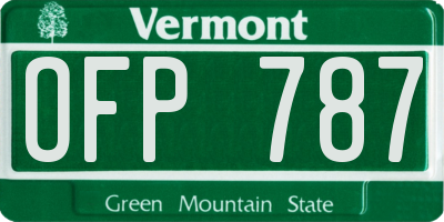 VT license plate OFP787