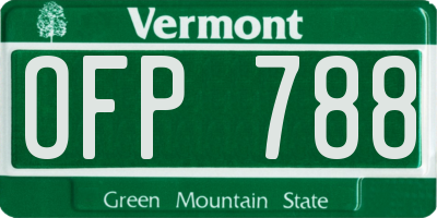 VT license plate OFP788