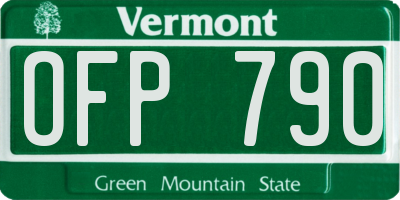 VT license plate OFP790