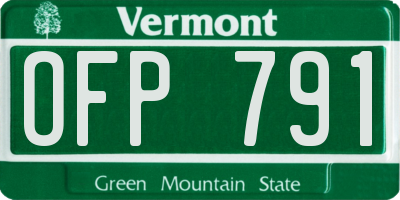 VT license plate OFP791