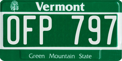 VT license plate OFP797