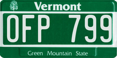 VT license plate OFP799