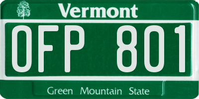 VT license plate OFP801