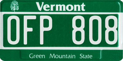 VT license plate OFP808