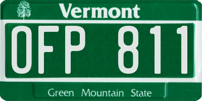 VT license plate OFP811