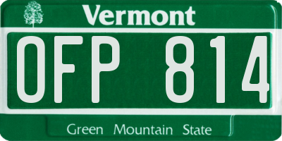 VT license plate OFP814