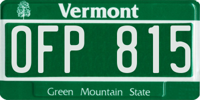 VT license plate OFP815