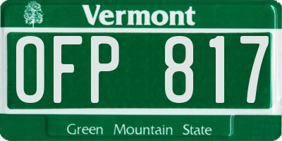 VT license plate OFP817