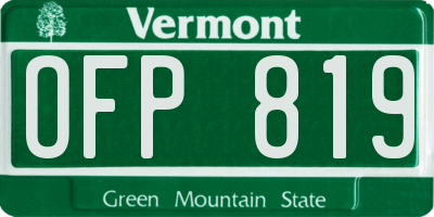 VT license plate OFP819