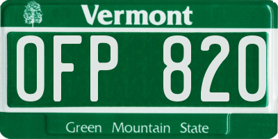VT license plate OFP820