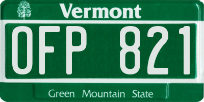 VT license plate OFP821
