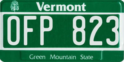 VT license plate OFP823