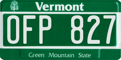 VT license plate OFP827