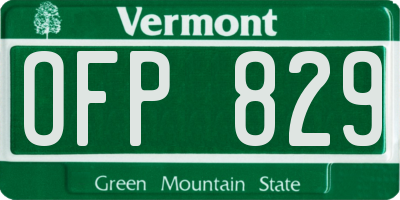 VT license plate OFP829