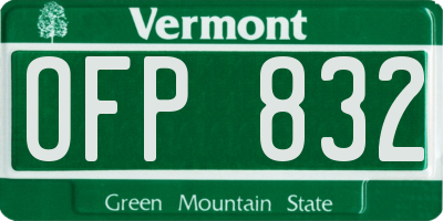 VT license plate OFP832