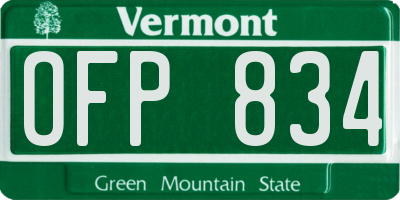 VT license plate OFP834