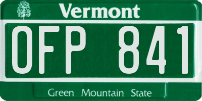 VT license plate OFP841
