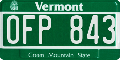 VT license plate OFP843