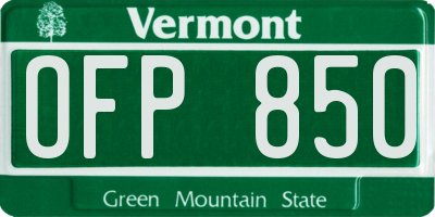 VT license plate OFP850