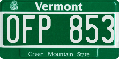 VT license plate OFP853