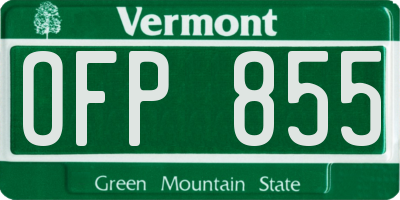 VT license plate OFP855
