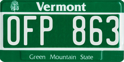 VT license plate OFP863