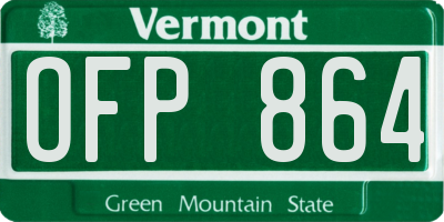 VT license plate OFP864