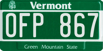 VT license plate OFP867