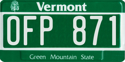 VT license plate OFP871