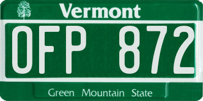 VT license plate OFP872