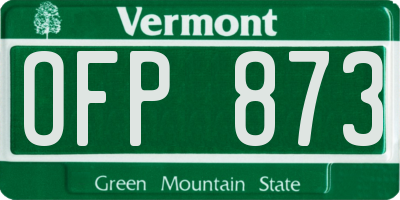 VT license plate OFP873