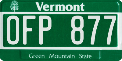 VT license plate OFP877