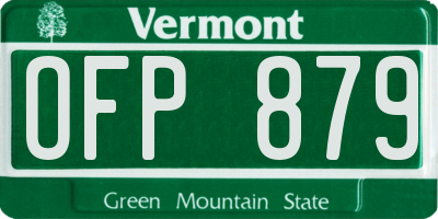 VT license plate OFP879