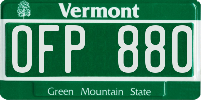 VT license plate OFP880