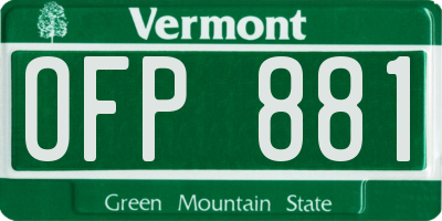 VT license plate OFP881