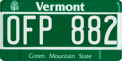 VT license plate OFP882