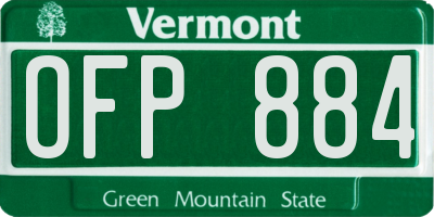 VT license plate OFP884