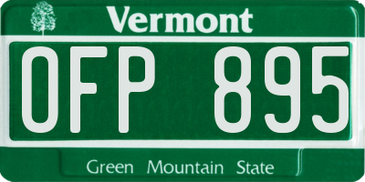 VT license plate OFP895