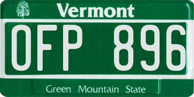VT license plate OFP896