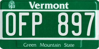 VT license plate OFP897