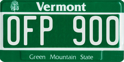 VT license plate OFP900