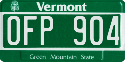 VT license plate OFP904